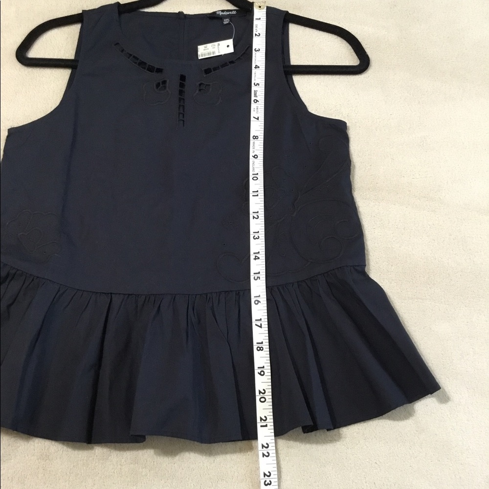 Madewell Floral embroidered black top Sz.XXS - Picture 4 of 8